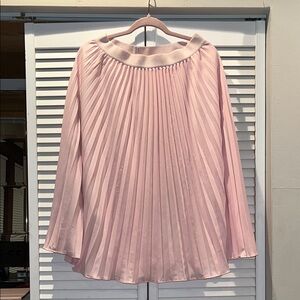 Elegant Pink Pleated Midi Skirt for Work